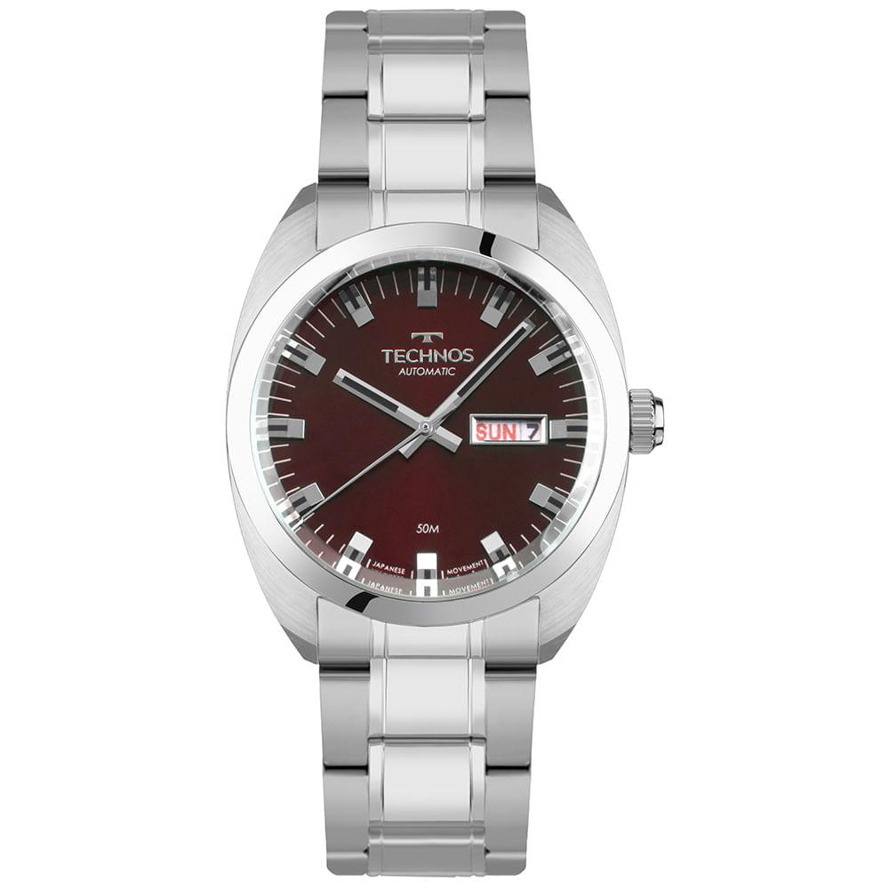 Relógio Technos Masculino Automático Prata - 8205OV/1R - 1