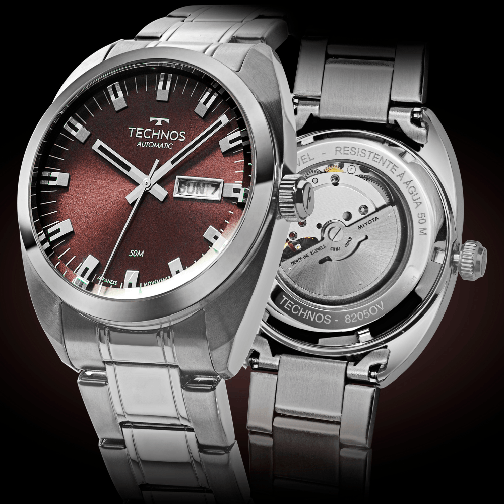 Relógio Technos Masculino Automático Prata - 8205OV/1R - 7