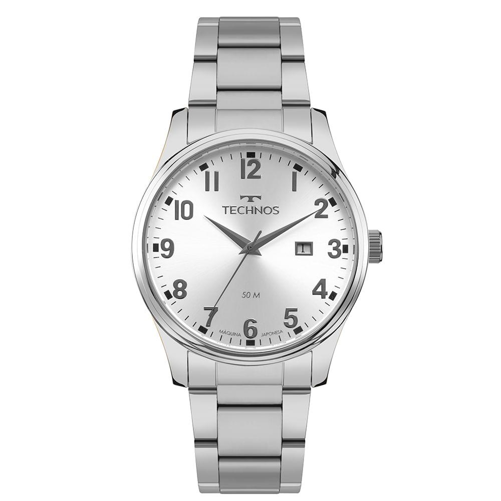 Relógio Technos Masculino Steel Prata - 2115TZC/1K - 1