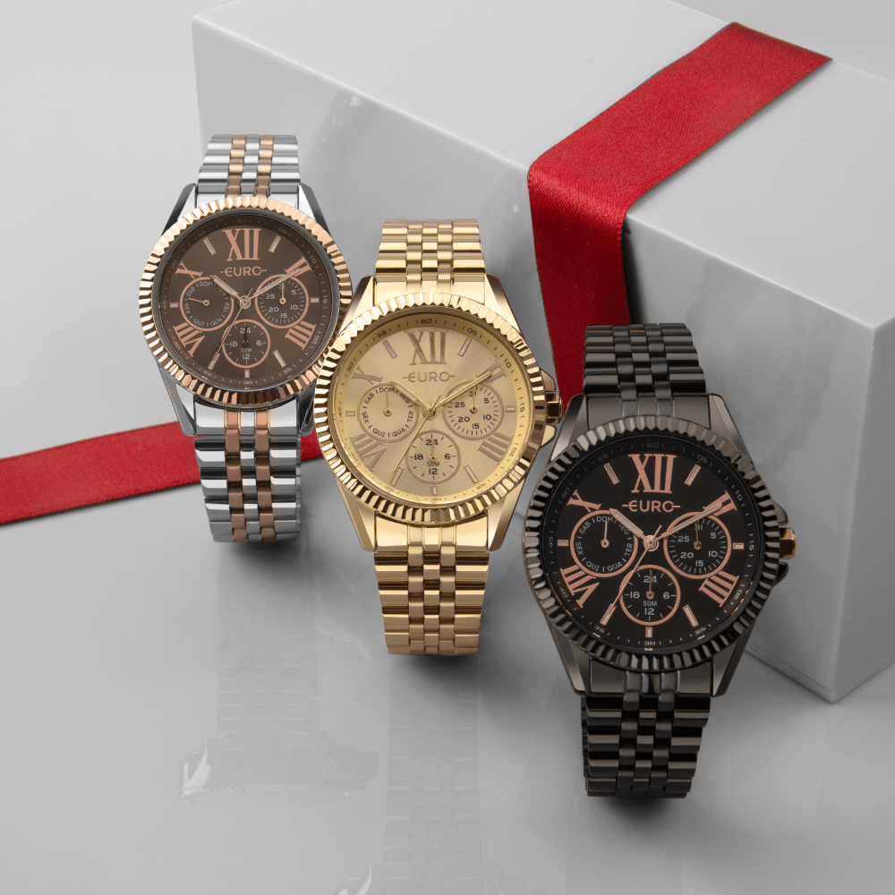 Relógio Euro Feminino Multiglow Dourado - EU6P29AIV/4D - 4