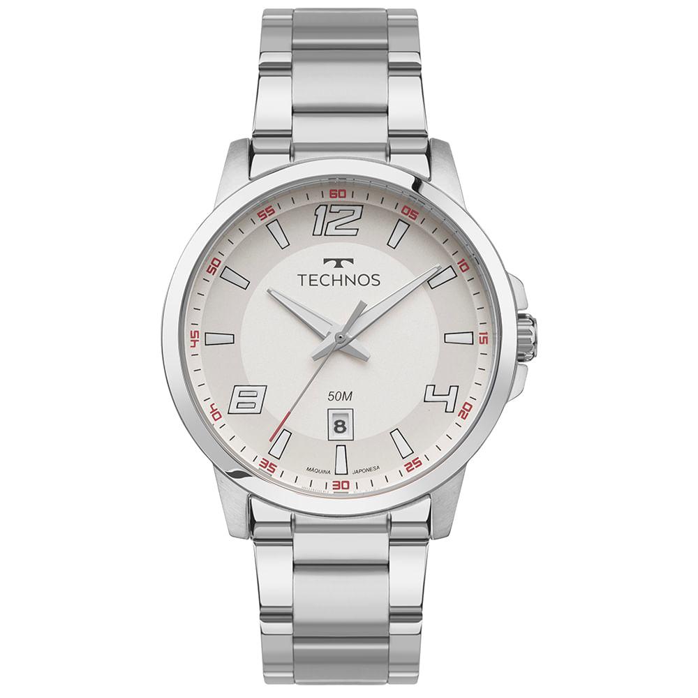 Relógio Technos Masculino Racer Basico Prata - 2315LAY/1B - 1