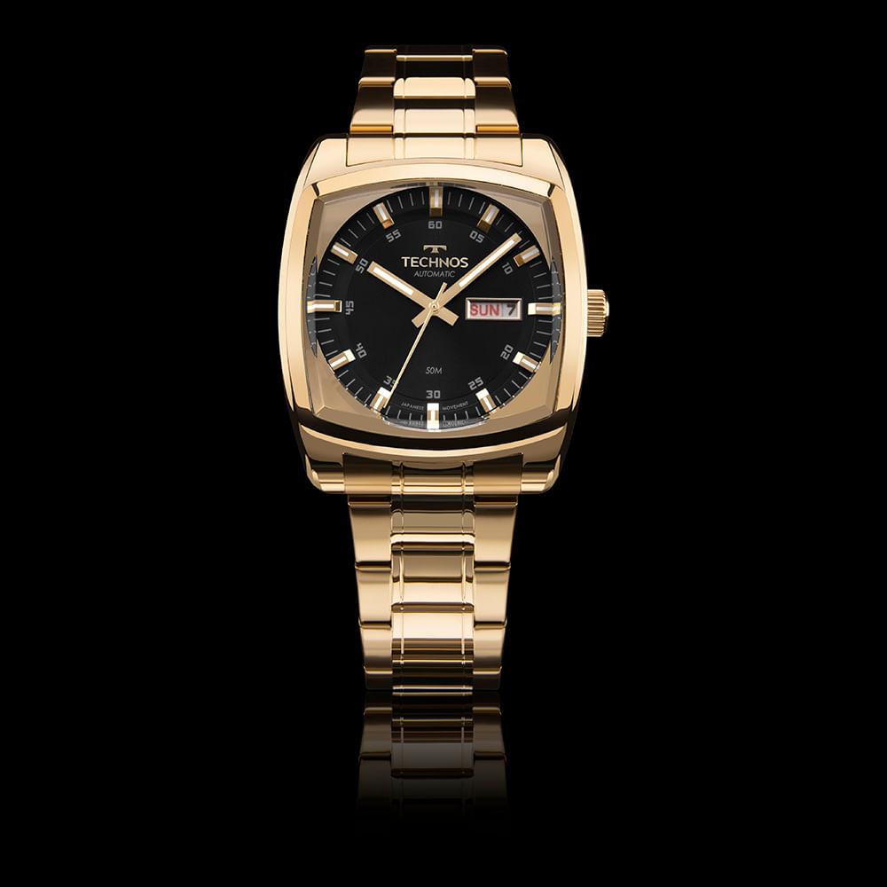 Relógio Technos Masculino Automatico Dourado - 8205OM/1P - 4