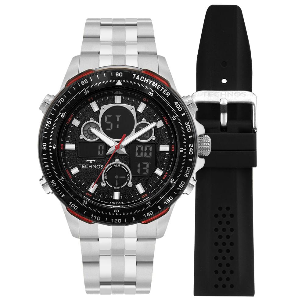 Relógio Technos Masculino Digitech Prata - BJ4130AD/T1P - 1