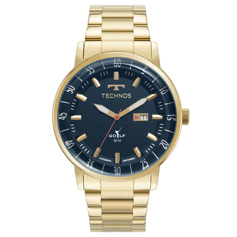 Relógio Technos Masculino Golf Dourado - 2115LAP/1A - 1