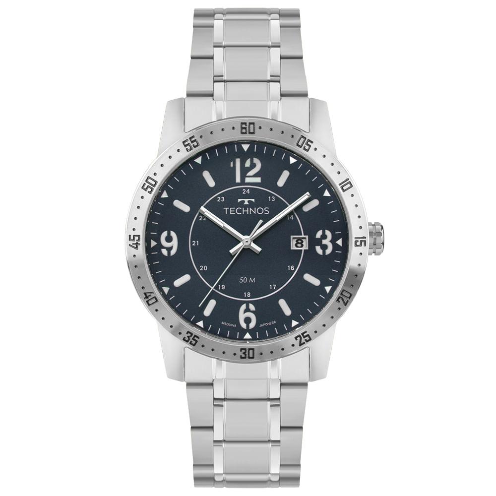 Relógio Technos Masculino Militar Prata - 2115UBY/1A - 1