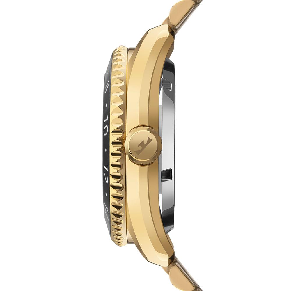 Relógio Technos Masculino Automatico GMT Dourado - NH34AB/T1P - 2