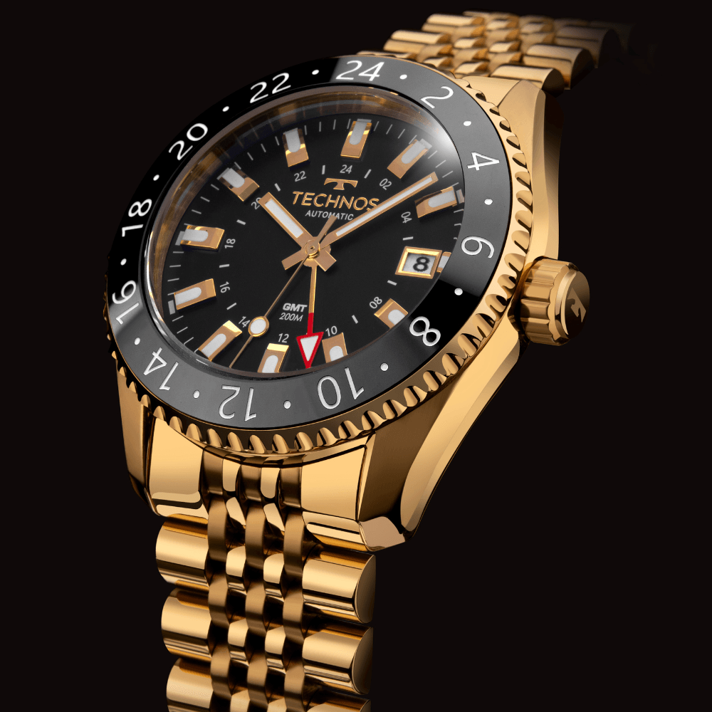 Relógio Technos Masculino Automatico GMT Dourado - NH34AB/T1P - 7