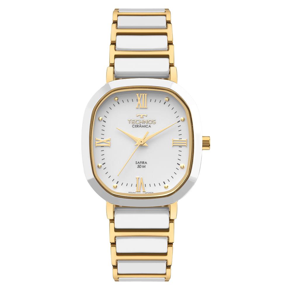 Relógio Technos Feminino Ceramic Sapphire Dourado - 2035NDW/1B - 1