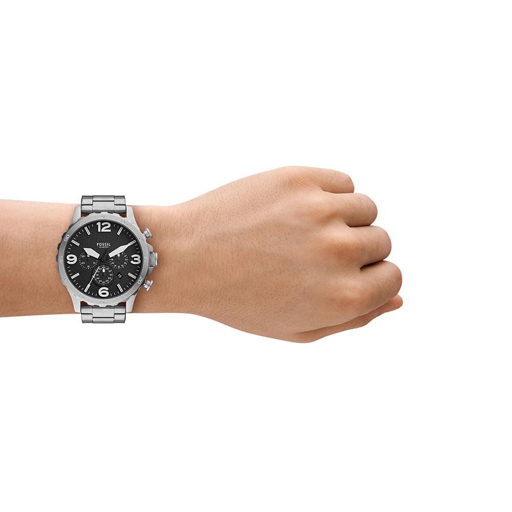 Relógio Fossil Masculino Nate Prata - JR1532/1PN - 4