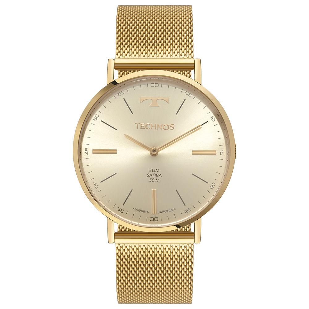 Relógio Technos Masculino Slim Dourado - 2025LUM/1X - 1