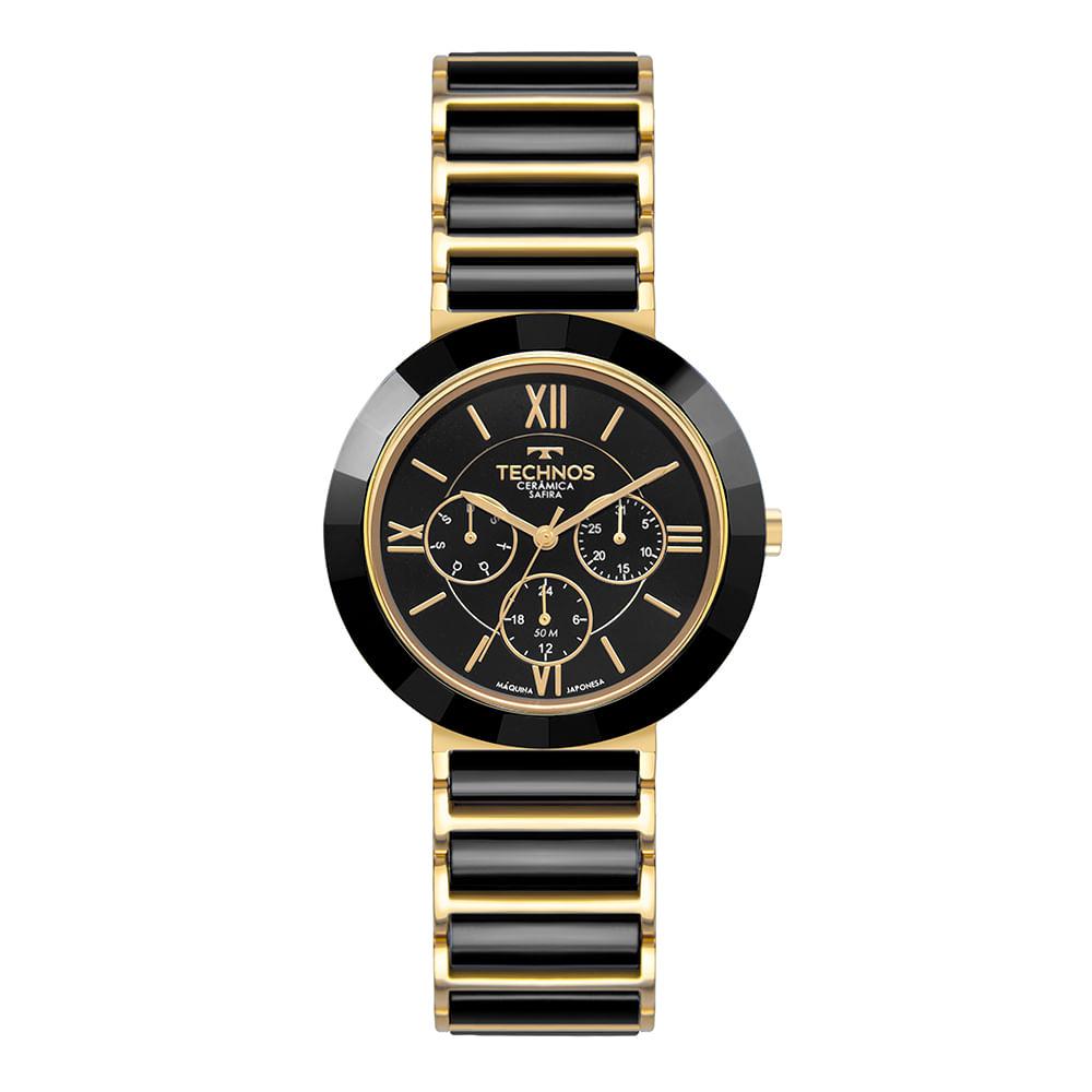 Relógio Technos Feminino Ceramic Sapphire Dourado - 6P29AMJ/1P - 1