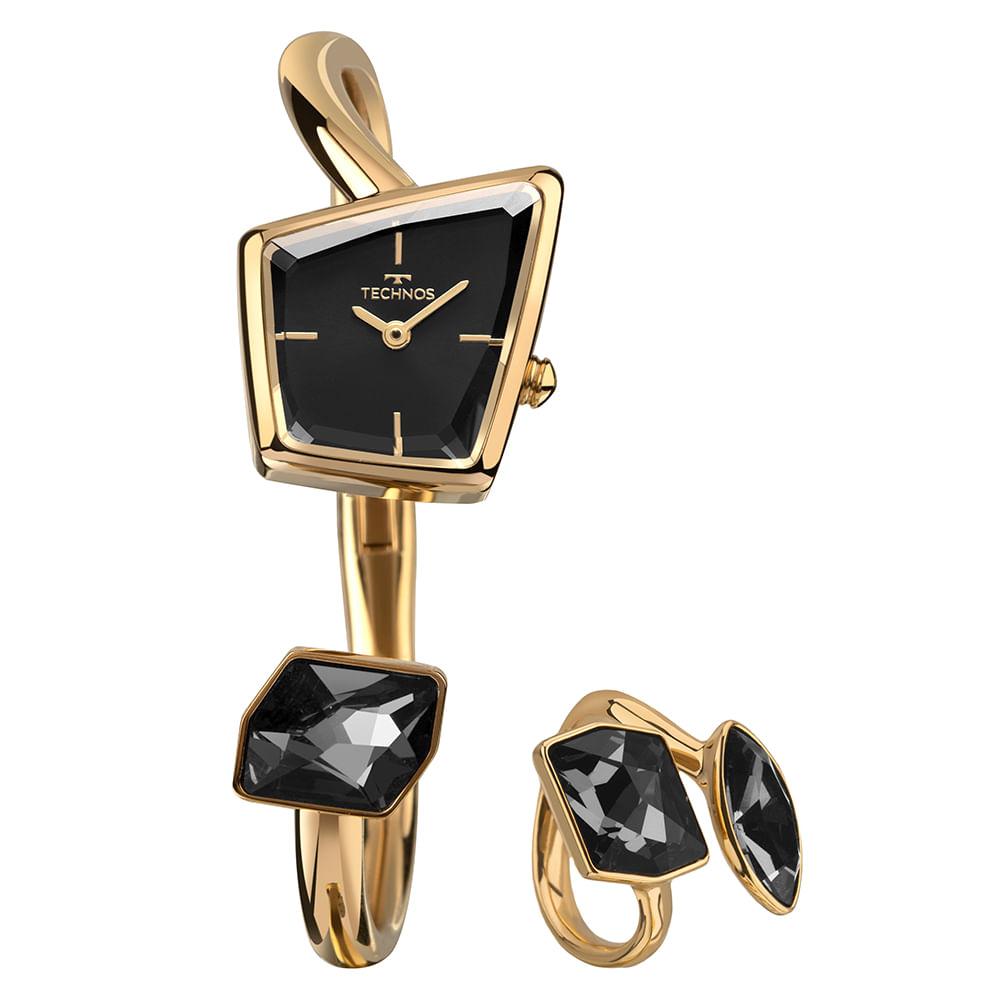 Kit Technos Feminino Crystal Dourado - VX10AA/K1P - 1