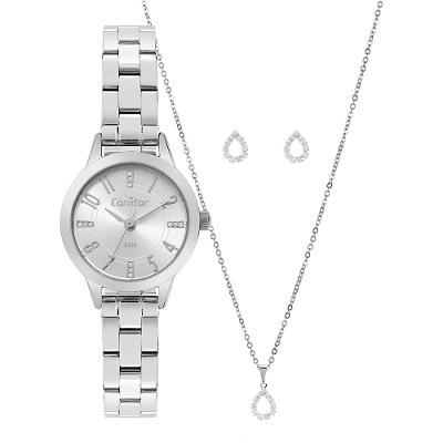 Kit Relógio Condor Feminino Mini Prata - CO2035NWN/K4K