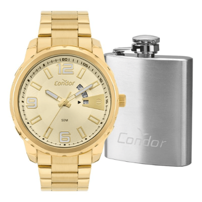 Kit Relógio Condor Masculino Speed Dourado - CO2115NCA/K4X