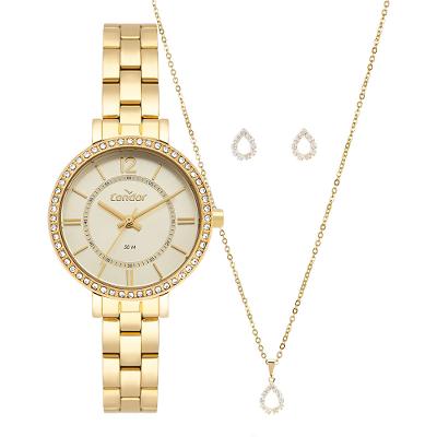 Kit Relógio Condor Feminino Brilho Dourado - CO2035OAK/K4X