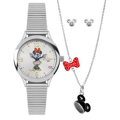 Kit Relógio Condor Feminino Disney Minnie Prata - CO2025AD/K4K