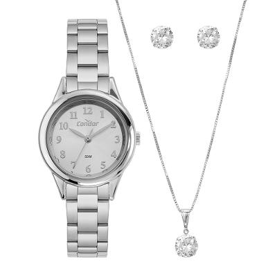 Kit Relógio Condor Feminino Mini Prata - CO2035OAI/K4K