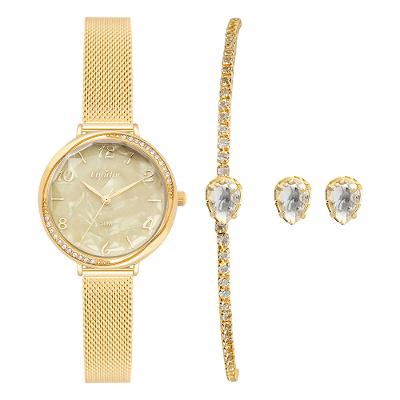 Kit Relógio Condor Feminino Elegante Dourado - CO2035NZV/K4X