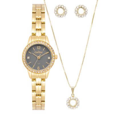 Kit Relógio Condor Feminino Mini Dourado - CO2035OAS/K4C