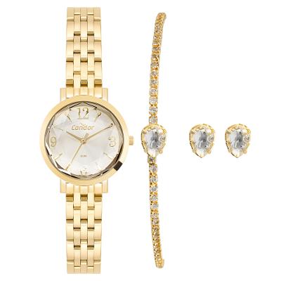 Kit Relógio Condor Feminino Elegante Dourado - CO2035OAT/K4X