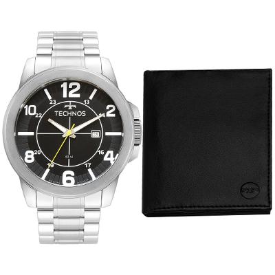 Kit Technos Masculino Racer Basico Prata - 2115MGR/K1P