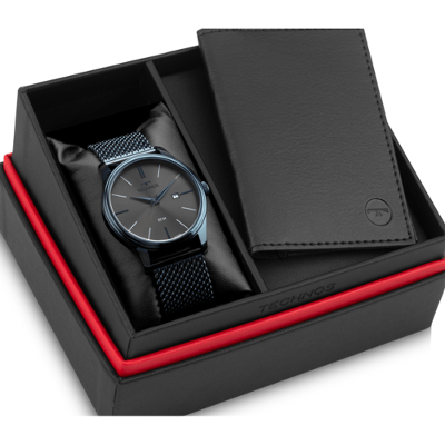 Kit Relógio Technos Masculino Steel Grafite - 2115UBM/K1P