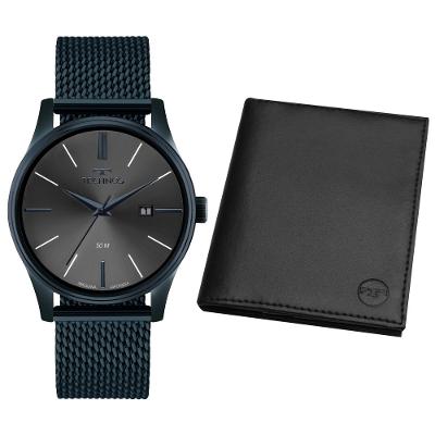 Kit Relógio Technos Masculino Steel Azul - 2115UBN/K1F