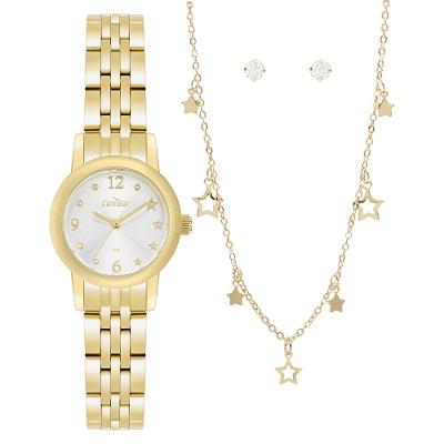 Kit Relógio  Condor Feminino Mimos E Sutilezas Dourado - CO2035ODX/K4K