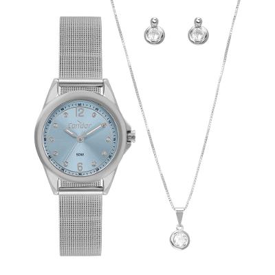 Kit Relógio Condor Feminino Dia A Dia Prata - CO2035ODK/K4A