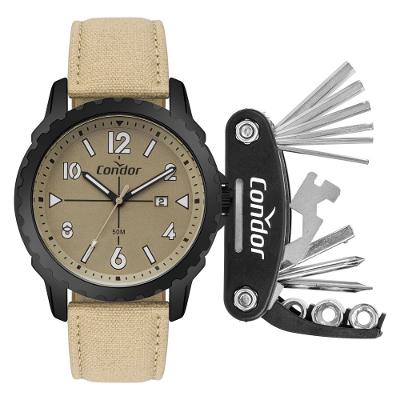 Kit Relógio Condor Masculino Militar Preto - CO2115NDC/K5P