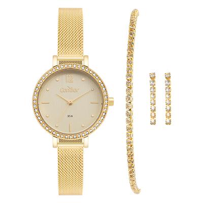 Kit Relógio Condor Feminino Brilho Dourado - CO2035OAP/K4X