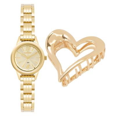 Kit Relógio Condor Feminino Mini Dourado - CO2035OBB/K4X