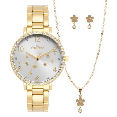 Kit Relógio Condor Feminino Mimos E Sutilezas Dourado - CO2035NWJ/K4X
