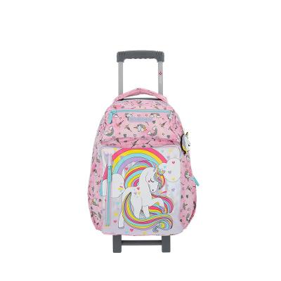 Mochila de Rodinha Infantil New Run Unicórnio Rosa