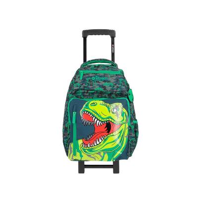 Mochila de Rodinha Infantil New Run Dino Verde
