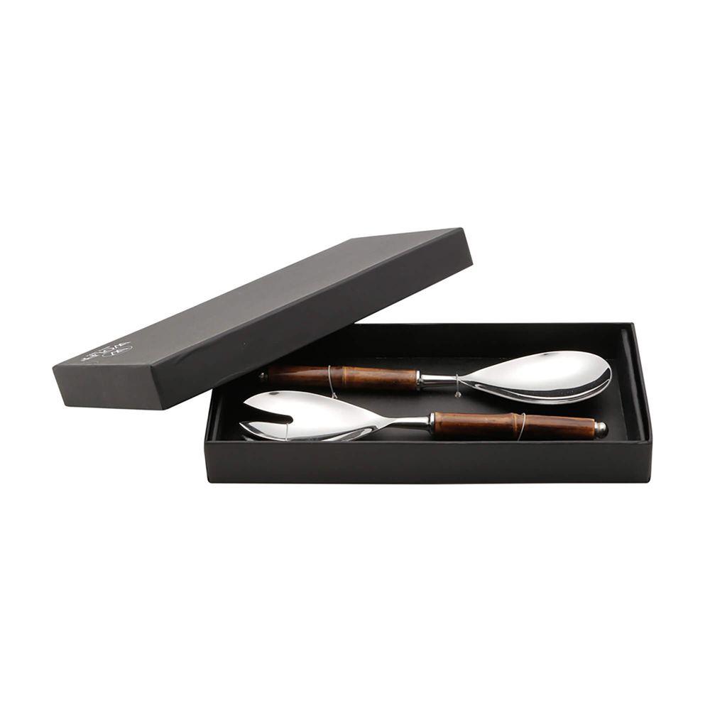 2 Talheres para Salada em Bambu e Inox Wolff - 3