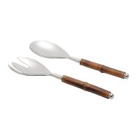 2 Talheres para Salada em Bambu e Inox Wolff - 1