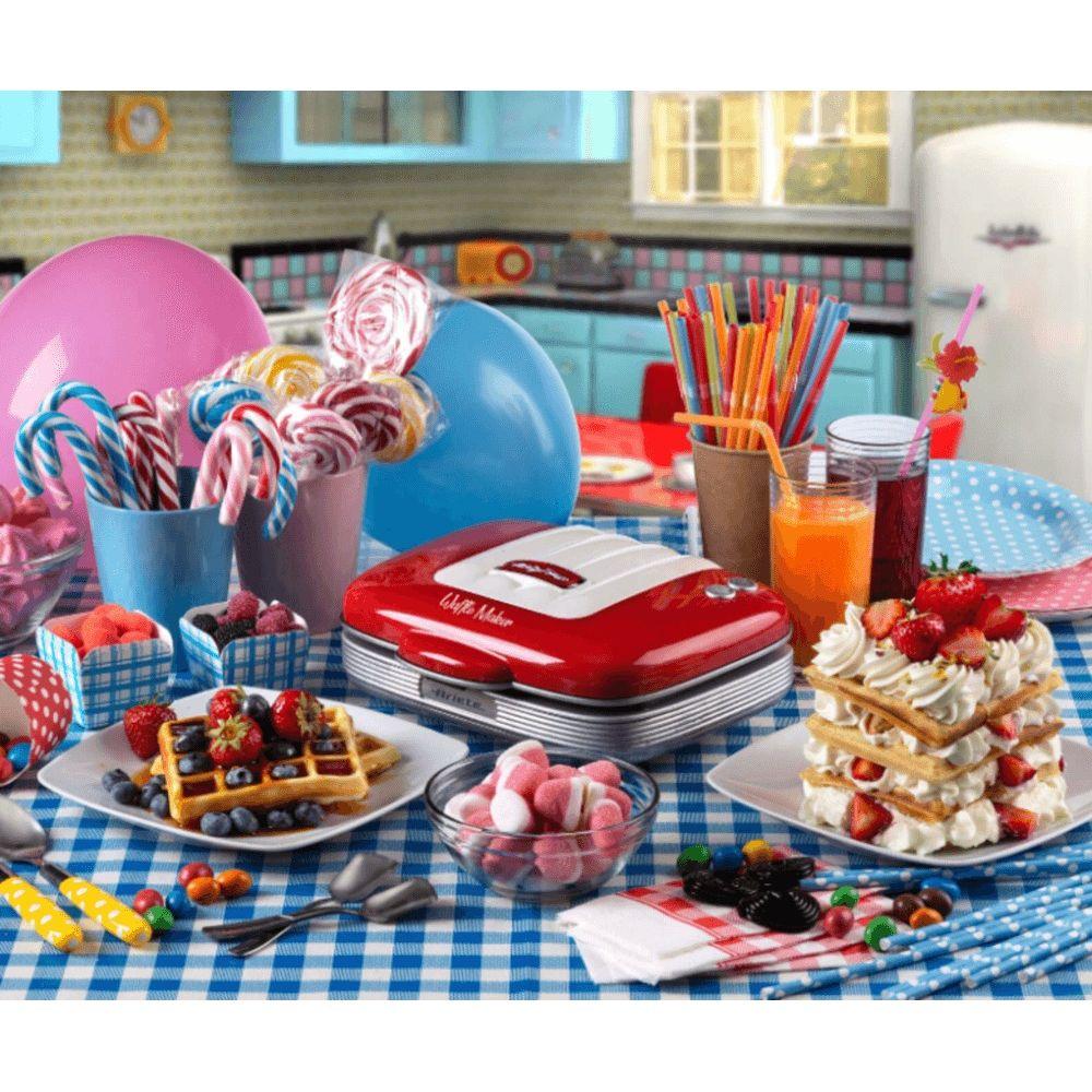 Máquina para Waffle Retrô Party Time 220V Ariete Vermelha - 5