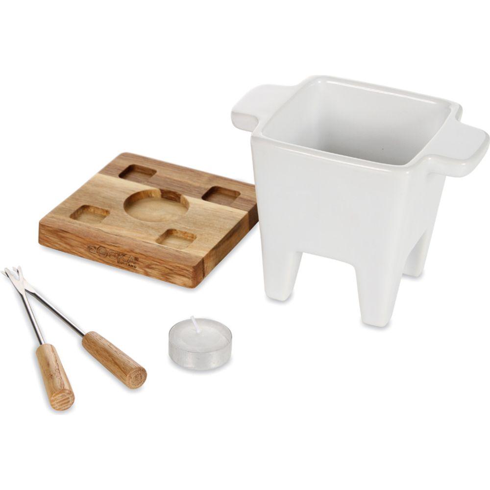 Fondue em Cerâmica 5 Peças Bianco 300ml Boska Branco - 3