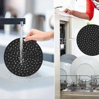 Tapete Protetor Air Fryer Fritadeira em Silicone Redondo Preto - 5