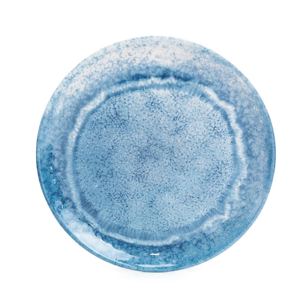 Prato Raso em Melamina 26cm Hub Me Azul - 1