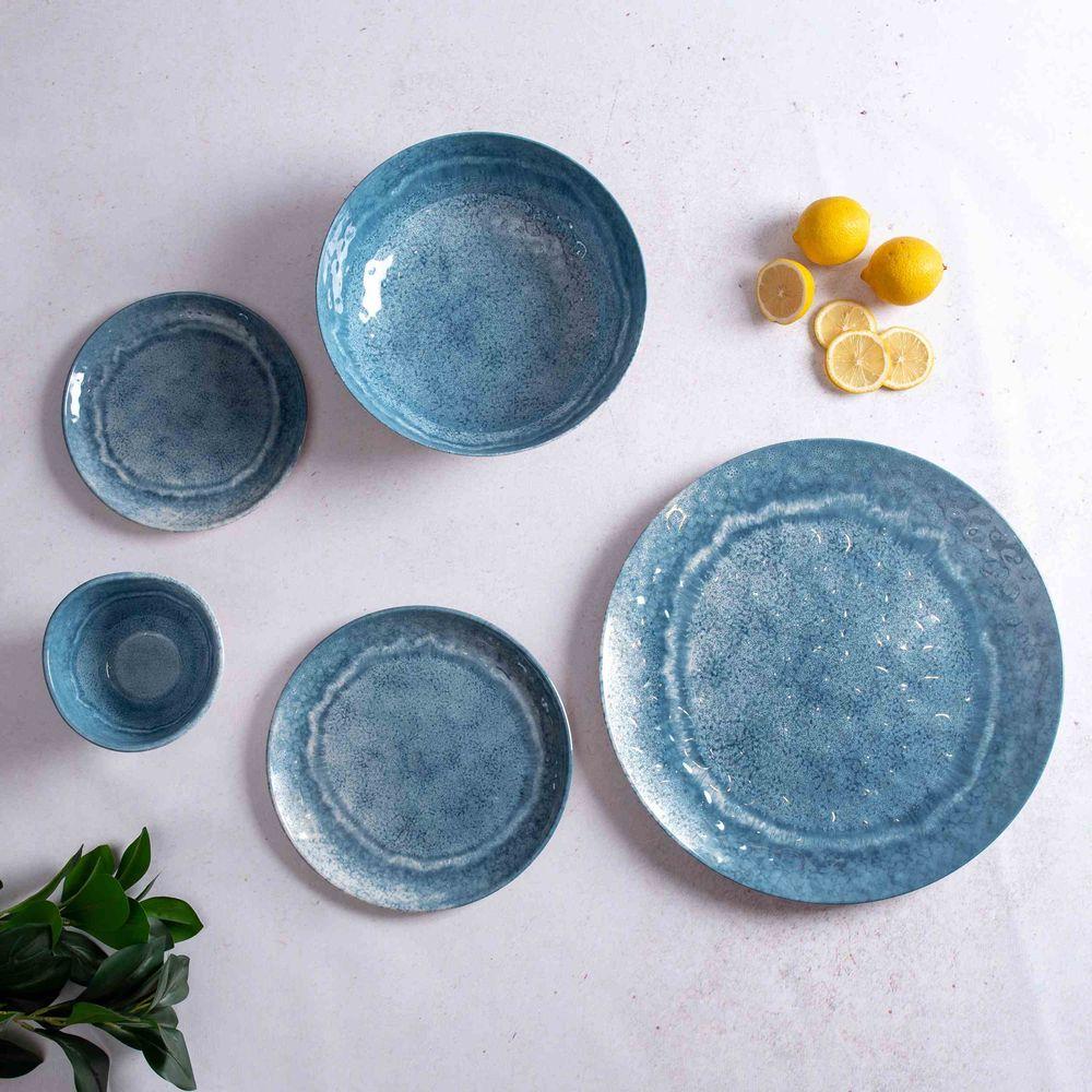 Prato Raso em Melamina 26cm Hub Me Azul - 2