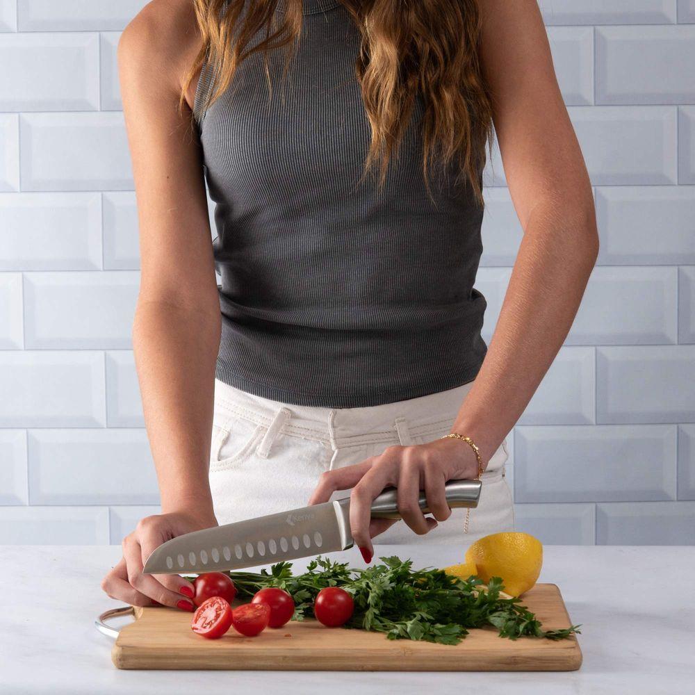 Faca Santoku Aço Inox 24cm Kenya Prata - 4
