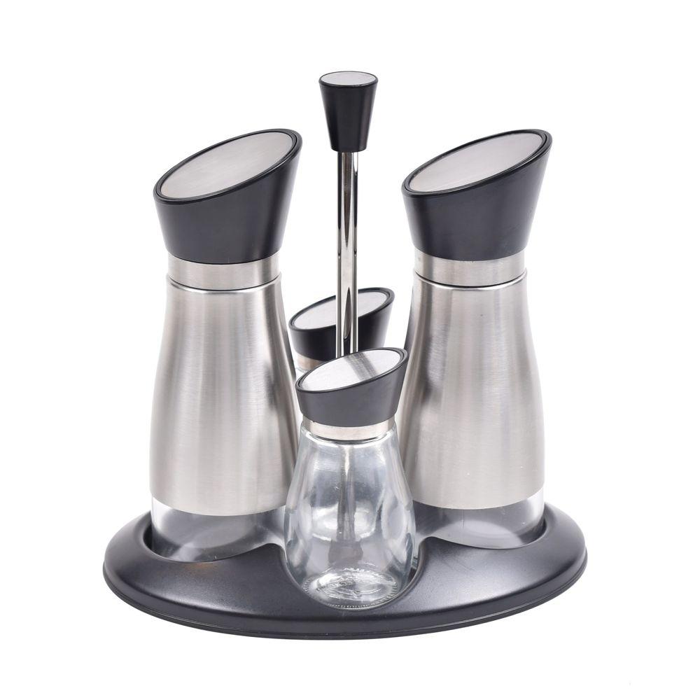 Galheteiro para Óleo e Vinagre/Sal e Pimenta em Inox Kenya - 1