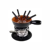 Fondue em Cerâmica 9 Peças 600ml Preto e Marrom - 2