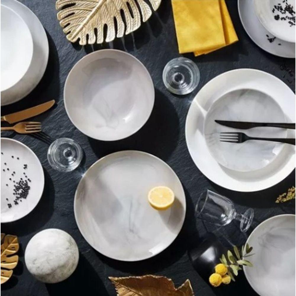 Saladeira em Vidro Diwali Marble 21cm Luminarc Cinza Claro - 3