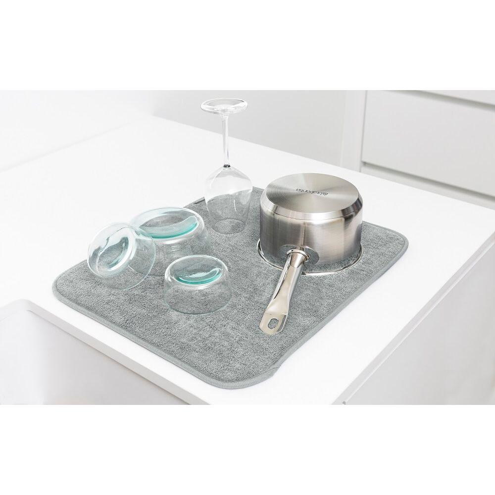 Tapete Escorredor de Louça em Tecido Brabantia Cinza Claro - 2