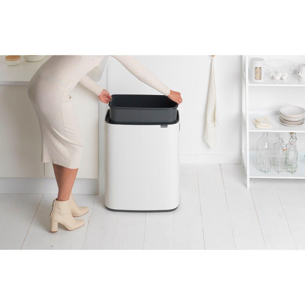 Lixeira Bo Touch Bin em Aço 60 Litros Brabantia Branca - 8