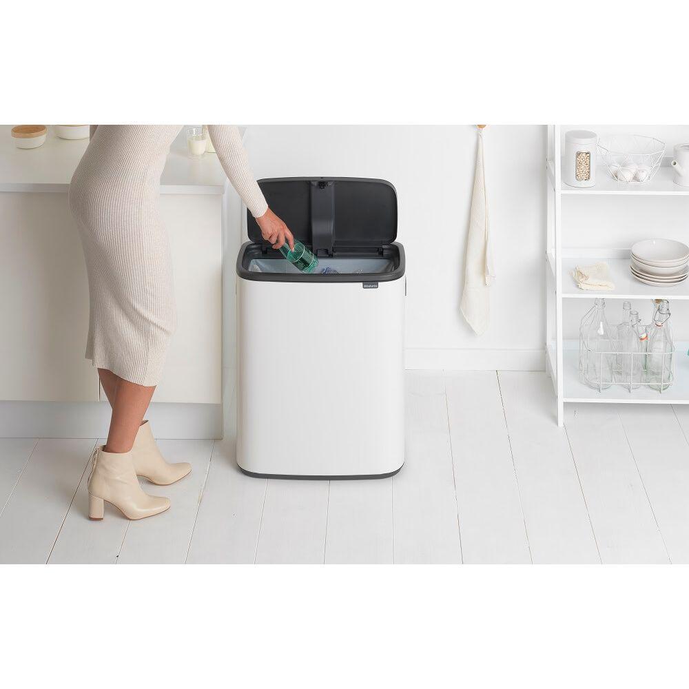 Lixeira Bo Touch Bin em Aço 60 Litros Brabantia Branca - 9