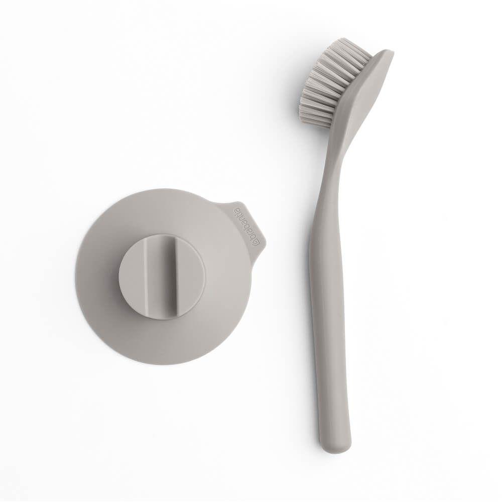 Escova para Pia com Suporte de Plástico Brabantia Cinza Claro - 2